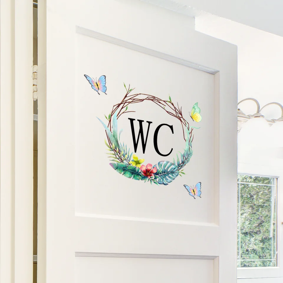 Décoration Murale Pour Porte De Salle De Bain Toilettes Papier Peint
