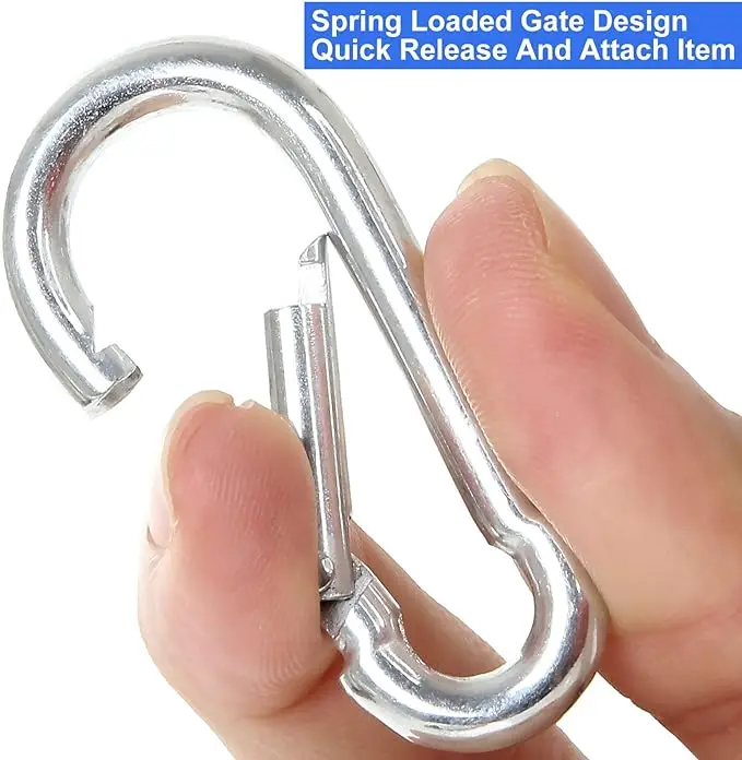 Multiple carabiner keychains in a bulk set for outdoor travel.