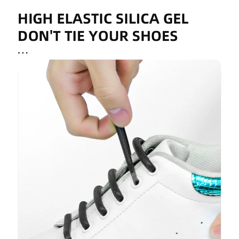 

16pcs/lot Silicone Shoelaces No tie Elastic Shoe Laces Special Shoestrings for Kid/Adult Lacing Rubber Sneakers Shoe Lace