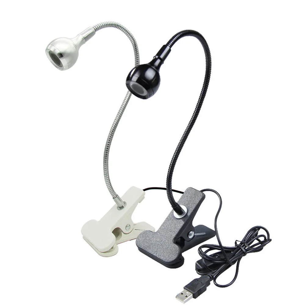 

Mini Portable USB LED Light Flexible Goose Neck Lamp Table / Desk Lights with Clip and Switch for Book Reading Night Lighting