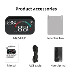 Universal Car Digital High - Definition GPS Speedometer HUD with Windshield Projection and Plug & Play Functionality (M22 - GPS)