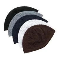 Chapeau de prière arabe en maille légère et respirante pour hommes, casquette d'été Mubarak musulmane Taqiyah pour Ramadan, vêtements décontractés pour l'éducation, 1 pièce 4