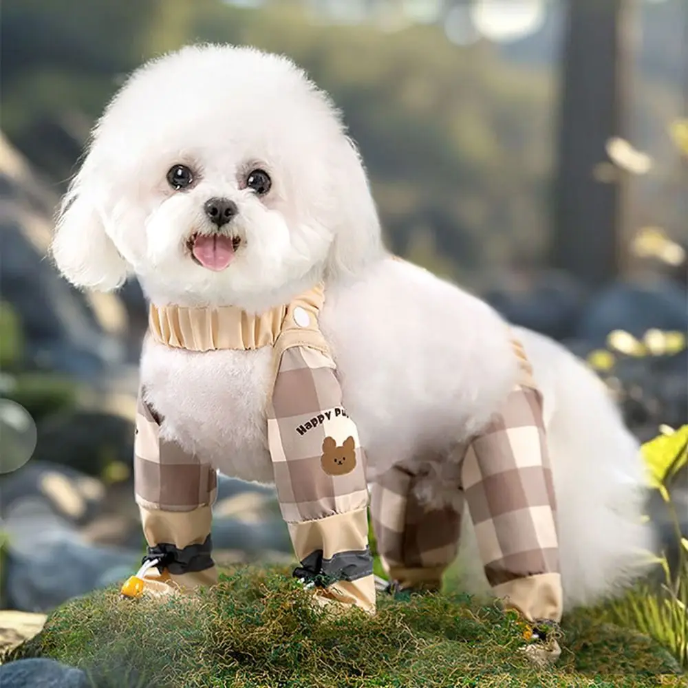 Fashion Reflective Stripe Pet Strolling Going Out Pants Full Leg Protection Dust-proof Dog Boot Leggings Dog Jumpsuit Shoes