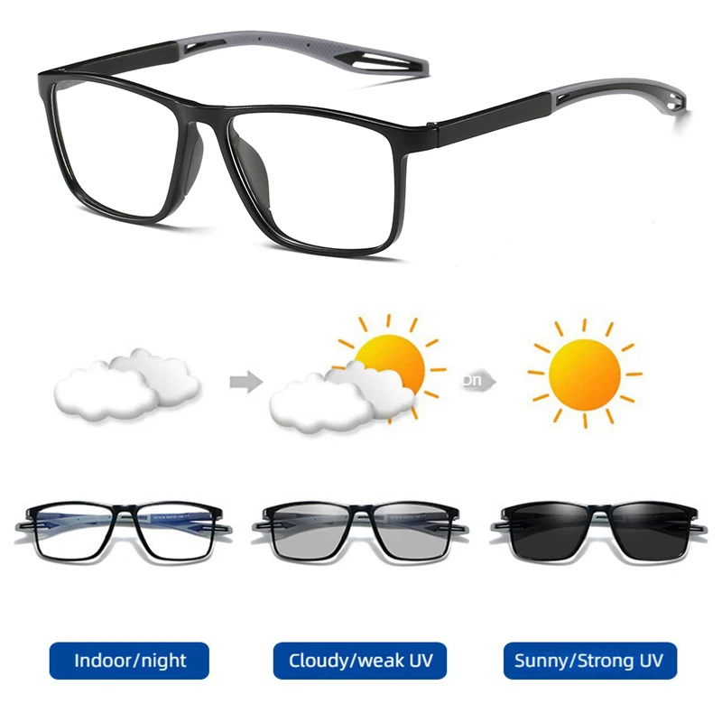 Unisex Color-Changing Sports Reading Glasses with Color Block Design