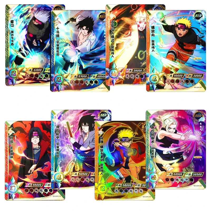 

Kayou Naruto Ssr Series Kakashi Uchiha Sasuke Anime Characters Bronzing Rare Collection Flash Card Cartoon Toys Christmas Gift