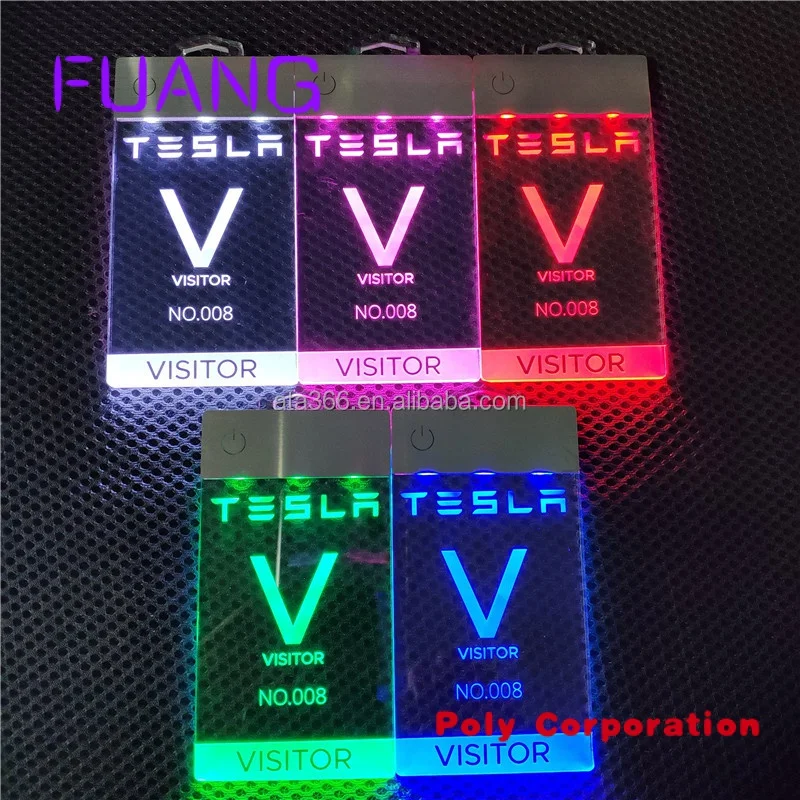 Custom  2023 Luxury Recharged Acrylic LED Key Chain Custom LED Flashlight Key Chain Personalized Engrave Unique Light up Key Cha custom high quality luxury light up glow in the dark plastic printing acrylic led business card