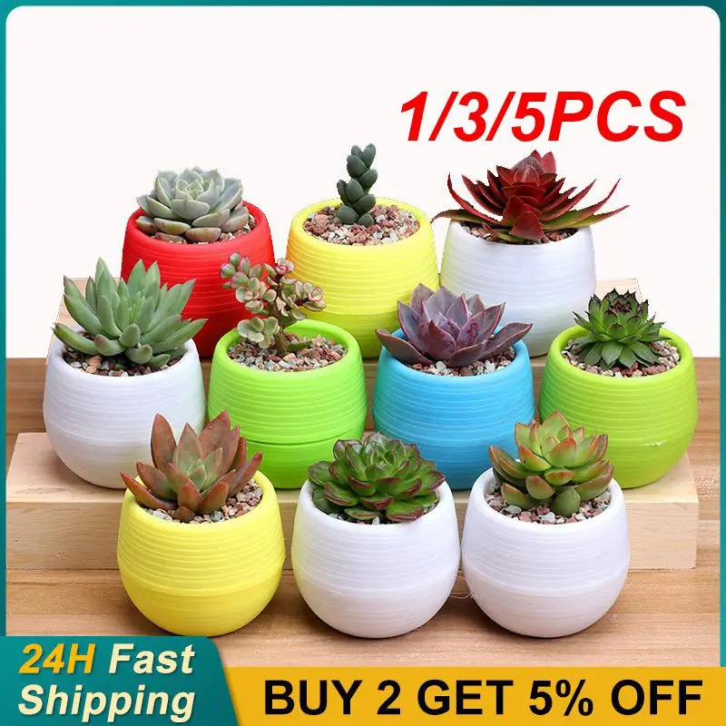 Flower Pot Flower Vase Hydroponic Flower Pot Plant Pot 1/3/5PCS Plant Desktop Potted Succulent Plant Pot Planter Pot Plastic Solid Color Mud Holder