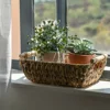 Enchanting hand woven wicker basket with wooden handle - water hyacinth for bathroom storage, home organization and decoration 2