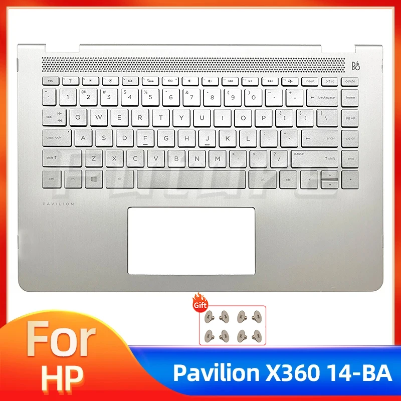 

New For HP Pavilion X360 14-BA 14M-BA TPN-W125 Palmrest Case With Backlit Backlight Keyboard C Cover Silver