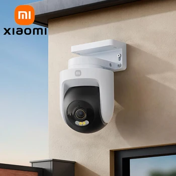XIAOMI Nuova telecamera da esterno 4,8MP 4K 360 ° ,AI Close-up umanoide, allarme visivo flessibile, audio bidirezionale, versione cinese con adattatore