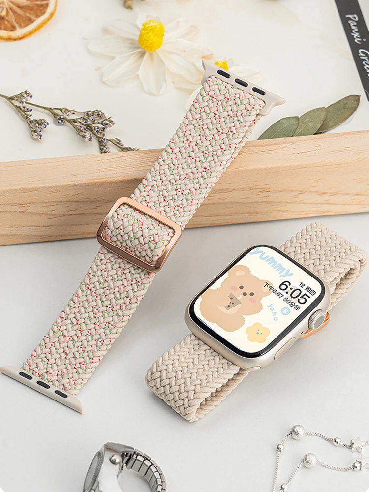 For Apple watch band 44mm 40mm 45mm 49mm 41mm 45 mm correa Braided Solo  Loop bracelet iWatch series 8 3 se 5 6 7 Ultra Strap