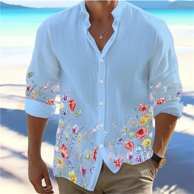 

Men's Casual Shirts 2024 Long Sleeve Hawaiian Men's Tops Street Outdoor Soft Lightweight Comfortable Extra Large Size