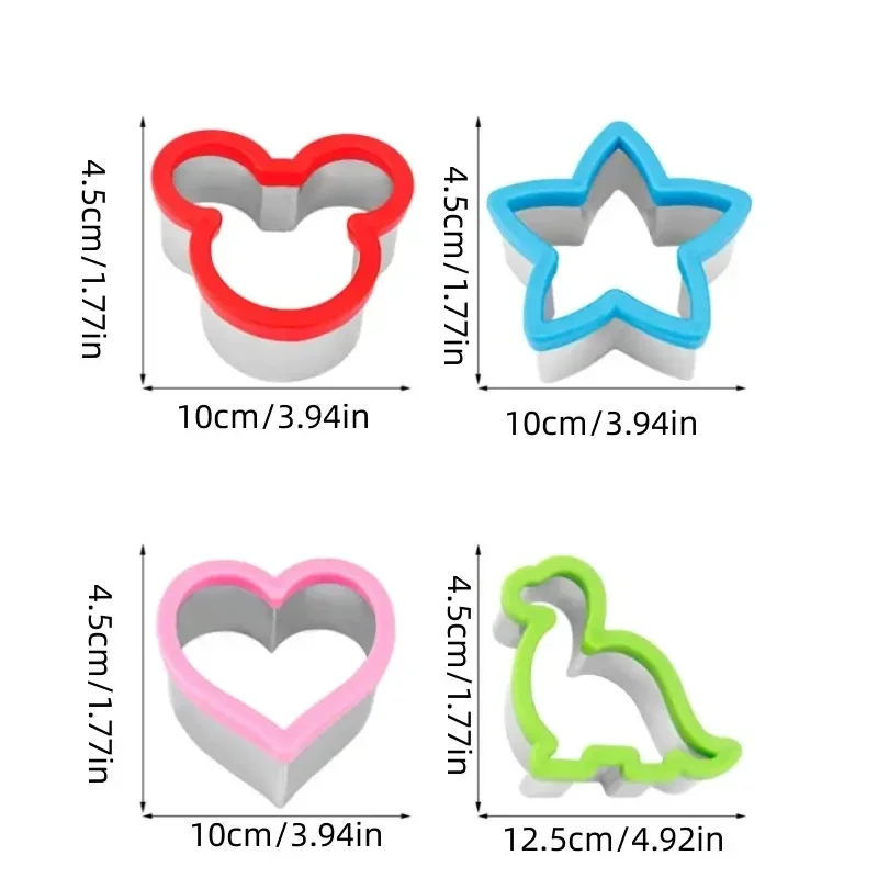 Hot Animal Dinosaur Star Heart Shape Stainless Steel Bread Mould Metal Cookie Cutters Mold Baking Sandwich Cutter Set for Kids