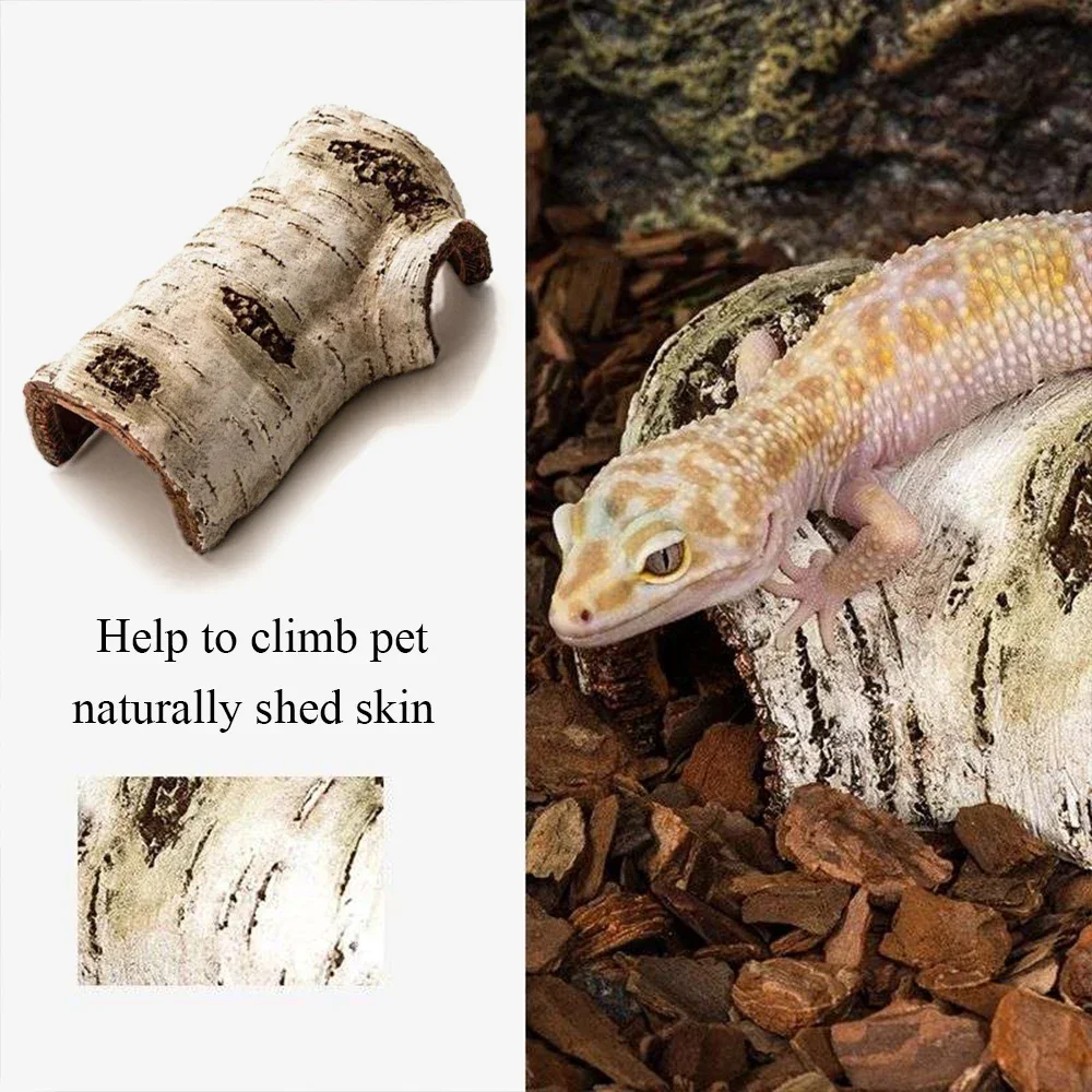 Pets Lizard Turtle Reptile Hide Cave Habitat Shelter Resin Tree Bark Amphibians Landscape Aquarium Dodge Hole Decoration