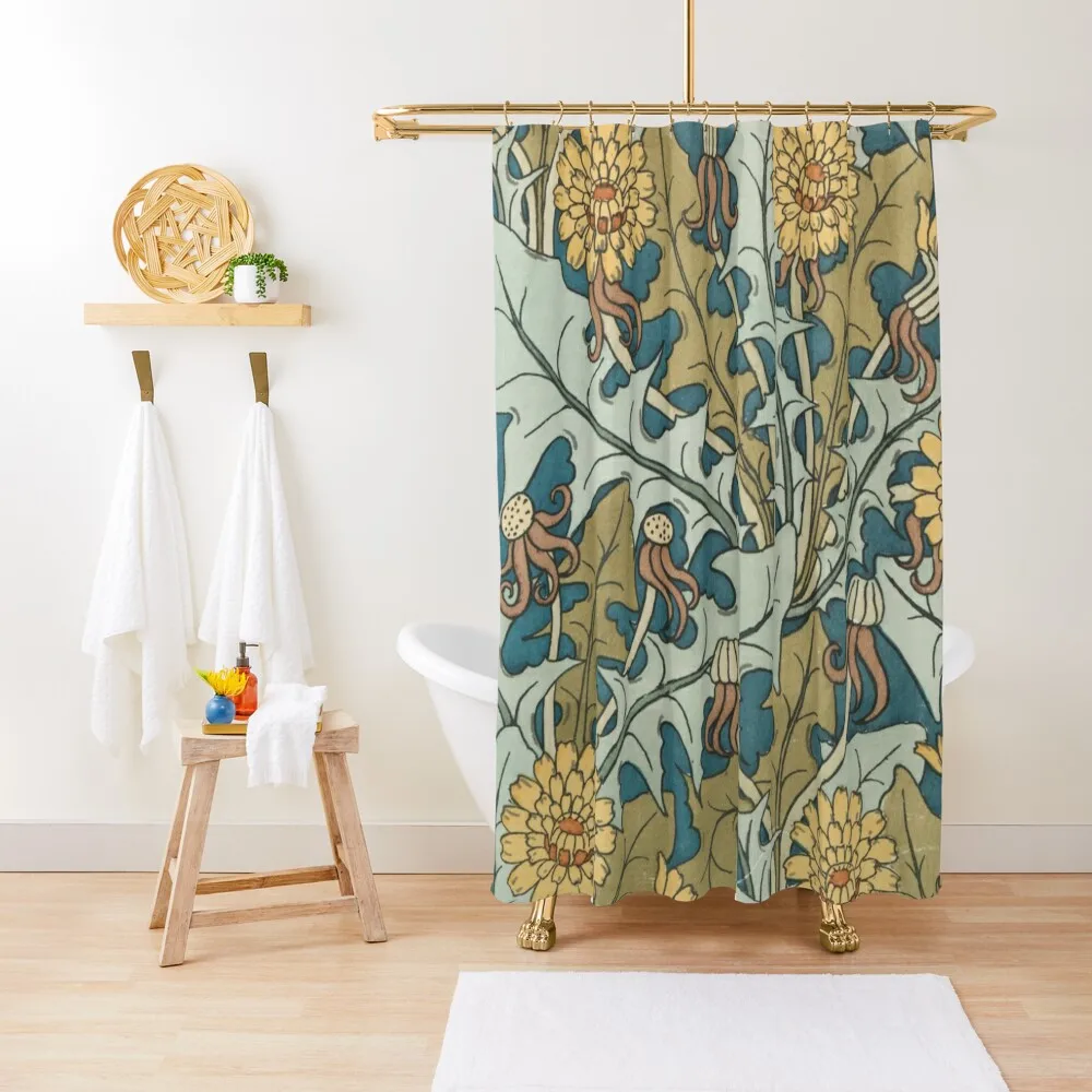 

Art Nouveau Dandelion Shower Curtain Anime Shower For Bathroom For Shower Curtain