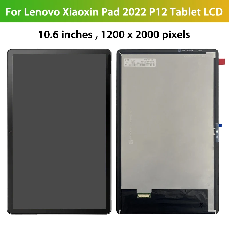 Panneau d'écran tactile pour tablette Lenovo Xiaoxin Pad 2022 TB128 TB125FU TB128FU TB128XU P12, lentille avant extérieure en verre LCD avec OCA  7
