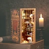 CUTEBEE Book Nook House Miniature Kit Eternal Bookstore Bookend Sailing Memory Wooden Book Shelf Insert Light Model For Kid Gift 2