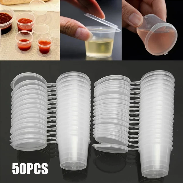 50Pcs 25/30/40ml Plastic Takeaway Sauce Cup Containers Food Box