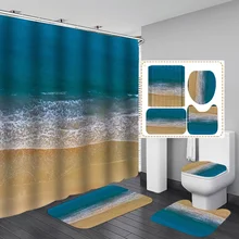 

3D Shower Curtain Waterproof Bathroom Curtain Set Toilet Rugs Carpet Cortina de ducha Rideau de douche toilette cortina chuveiro