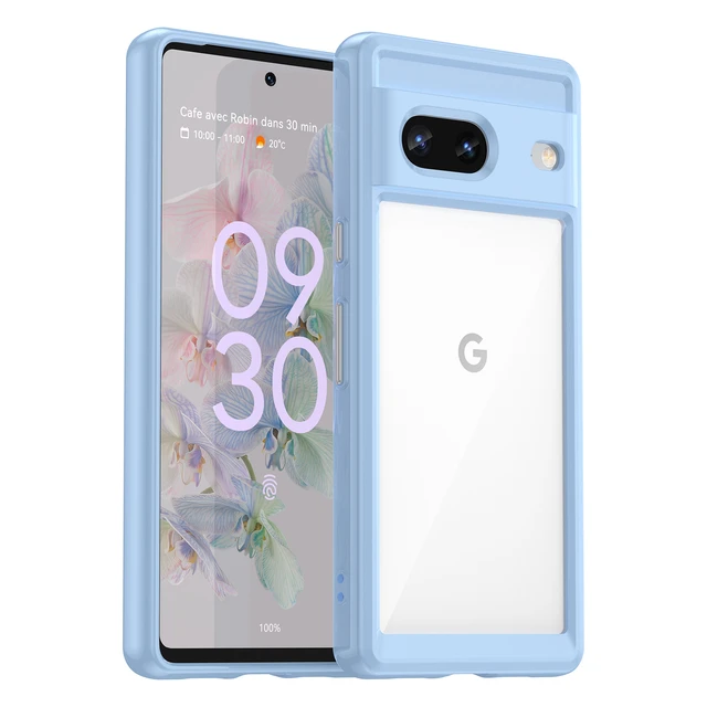 Transparent Case for Google Pixel 7A / Pixel 7 Pro Hybrid Shockproof Tpu/pc  Shell Dual Layer Candy Color Cover Funda Capa