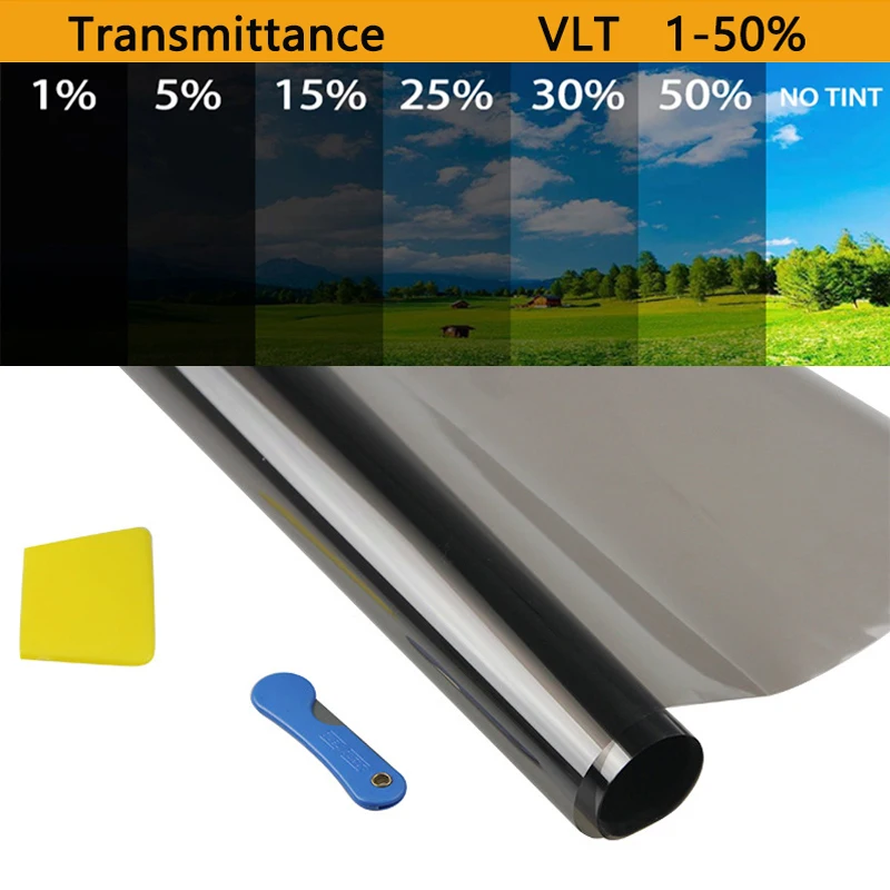 300cmx50cm Black Car Window Foils Tint Tinting Film Roll Car Auto Home