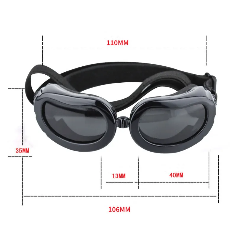 Chic UV Protection Adjustable Dog Sunglasses - Waterproof Pet Eye Wear Accessories