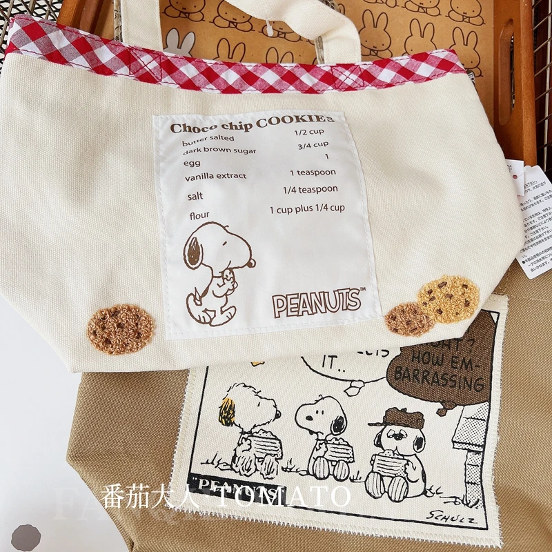 

Симпатичная винтажная Холщовая Сумка Snoopy 20*30*10 см, кавайная мультяшная универсальная вместительная сумка с рисунком из аниме, подарки для девочек