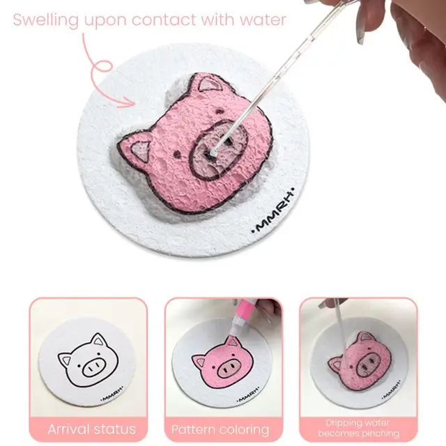 Carta da pittura vuota con texture in schiuma Disegno 3D Spugna magica su tela con pennello ad acqua Carta da pittura gonfia bianca per artigianato artistico fai-da-te 5