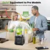 Commercial Blender 1500W Vacuum Blender for Less Foam Professional-Grade Quiet Shield Kitchen Timer 9 Speeds 6 Programs 3