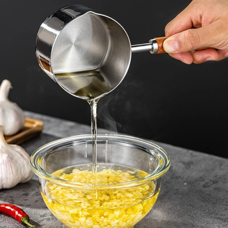 Stainless Steel Mini Frying Pan Household Hot Oil Pan Boiled Eggs Hot Chocolate Milk Pot Household Multi-purpose Pot
