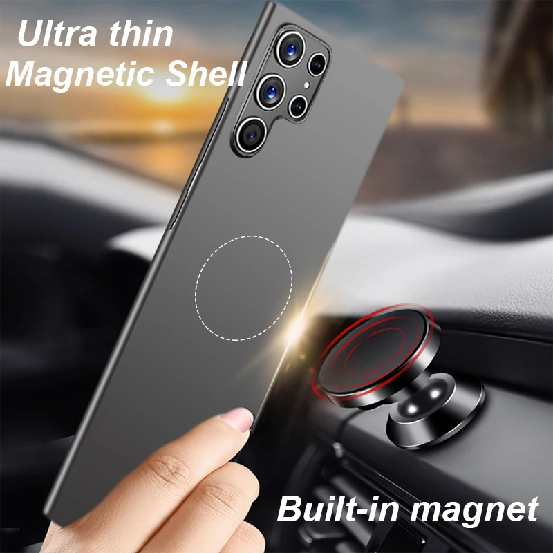 For Samsung Galaxy S22 S21 S20 Note 20 Ultra S9 S10 Note 10 Plus S21FE S20 FE Case Original Magnetic Hard Silm Matte Full Cover galaxy s22 ultra silicone case