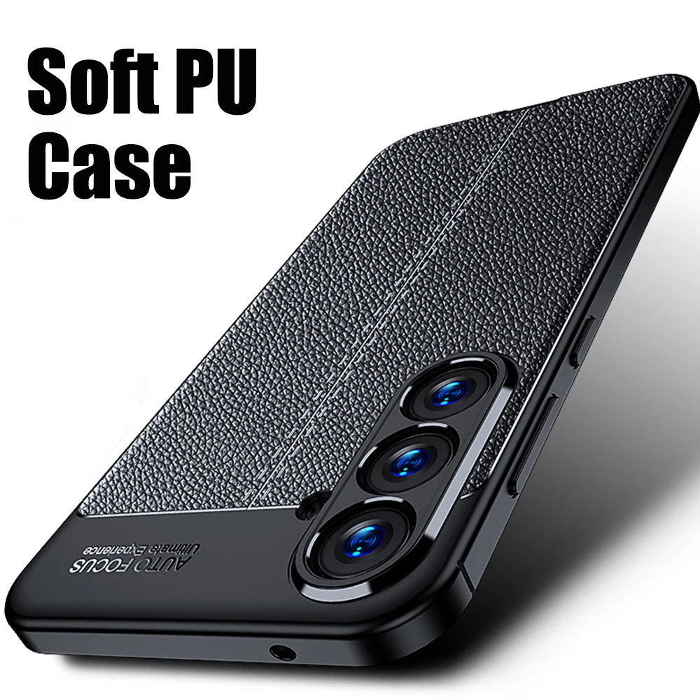 S23Fe Custodia Antiurto Originale Di Marca Di Lusso Classica Per Samsung Galaxy S23Fe Custodia Per Cellulare In Tpu Di Carbonio In Morbida Pelle