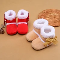 Newborn Baby Girl Plush Snow Booties Keep Warm Shoes Non-Slip Sneaker Walking Soft-Soled Breathable Comfortable First Walkers 3
