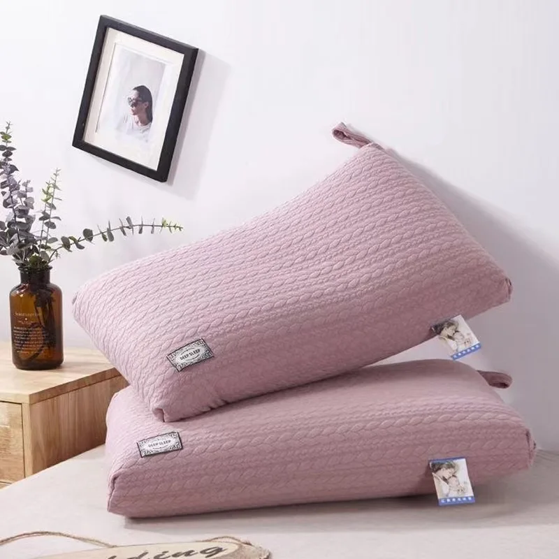 

Knitted Traction Neck Pillow Cotton Hemp Petal Feather Velvet Pillow Core Washed for Household Neck Care Massage Pillow Cojines