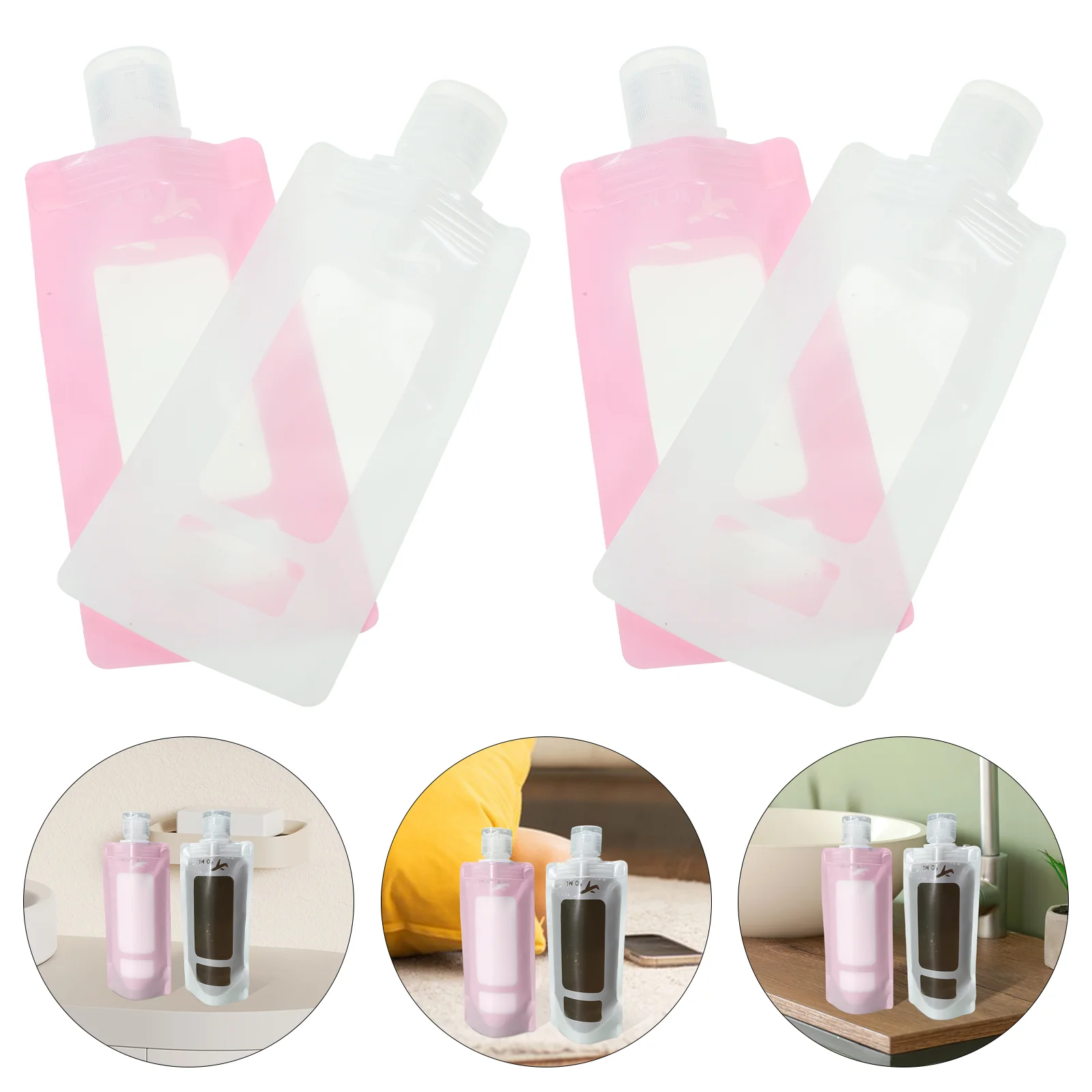 

12pcs Travel Size Lotion Pouches Refillable Squeeze Pouches Empty Toiletries Pouches for Travel Bottles Shower Gel(90ml)