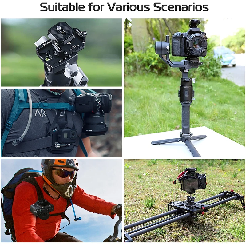 Ulanzi FALCAM F38 Universal DSLR Camera Gimbal Arca Swiss Quick Release Plate Clamp Quick Switch Tripod Slider Mount Adapter — view 6