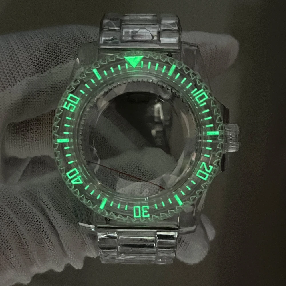 nh35 ケースセット　アクリル風防 サイコサブマリナーウォッチ用透明アクリルケース,nh35ダイヤル時計