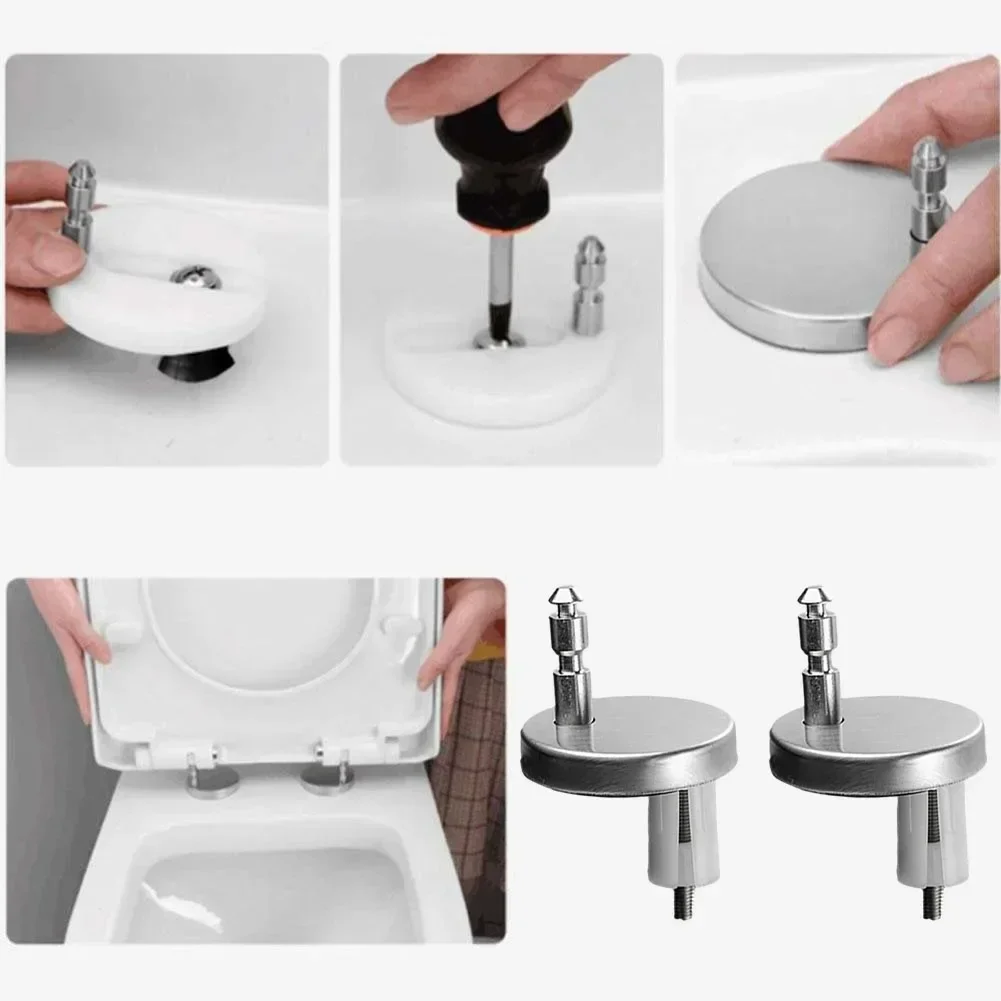 2PCS Toilet Lid Hinge Screws Quick Release Fixing Bolts Toilet Seat Fittings Seat Hinges Cover Accessories