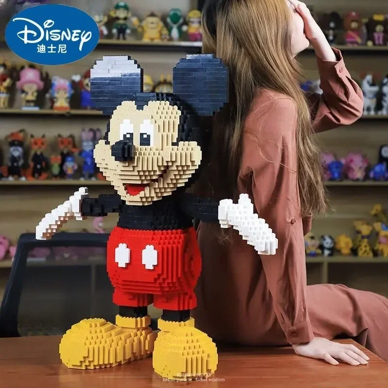 

2024 New Disney Mickey's Building Block Toy 25cm/38cm Puzzle Assembled Building Block Toy Diy Cartoon 3D Model Puzzle Toy Gifts