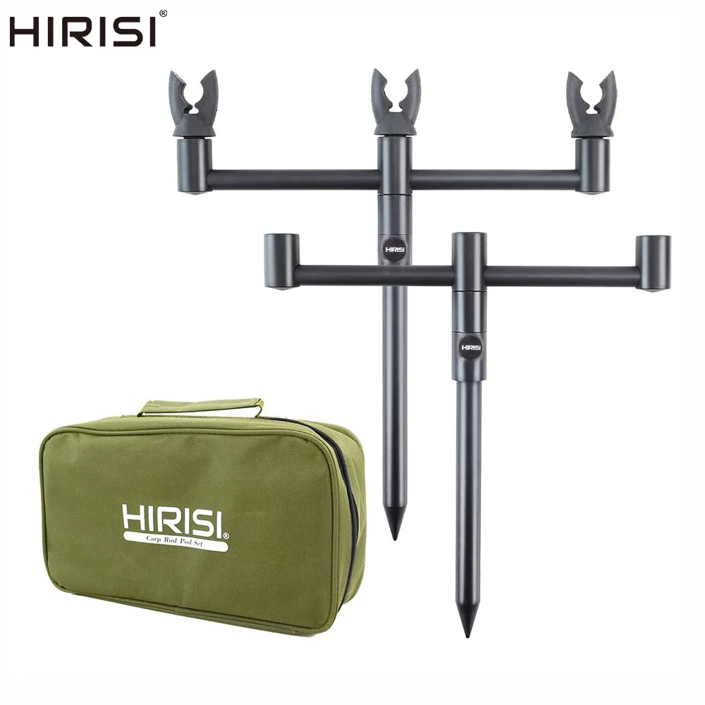 Pack de Rod pod Support système 3 cannes de  pêche Buzz bars et Piques avec 3 rod rest heads dans un sac