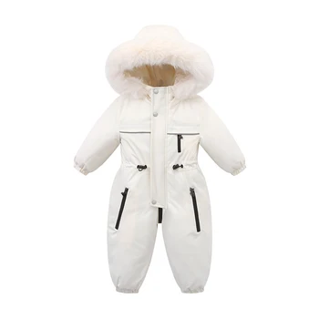 AYNIGIELL-بذلة سميكة بغطاء رأس لحديثي الولادة ، رومبير دافئ ، صوف من الداخل ، طفل رضيع وفتاة ، ملابس ، جديد ، شتاء ، طفل رضيع 2