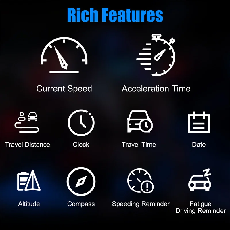 GPS ӵ G19 HUD, º ǻ, ð, , ޷, ħ,  Ÿ ð   溸