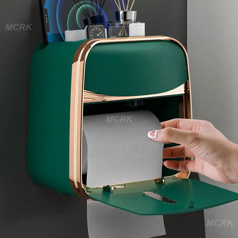 Toilet Paper Holder Tissue Box Bathroom Wall Shelf Hanger Rack Organizer Storage Roll Dispenser WC Accessories Supplies toilet paper holder tissue box bathroom organizer shelf