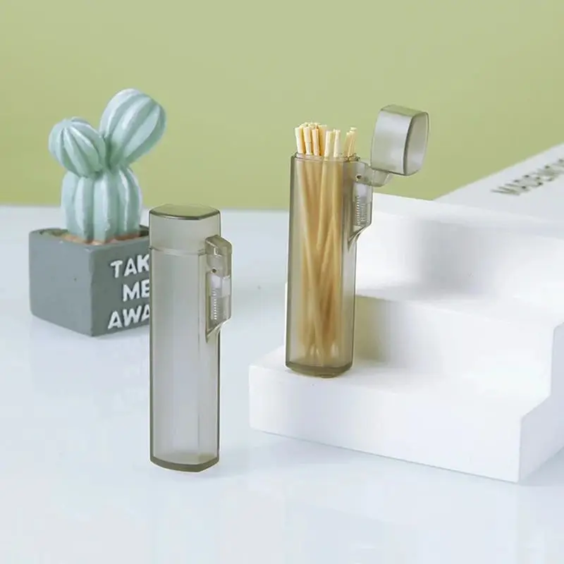 Portable Plastic Toothpick Case - Clear Toothpick Holder for Outdoor Travel, Kitchen, and Restaurant Supplies 5