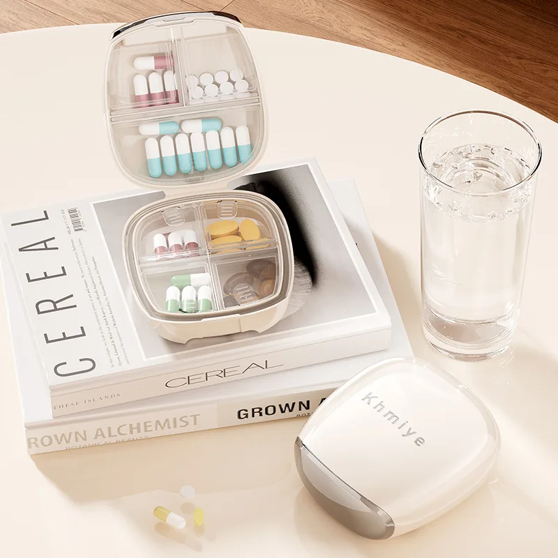 Compact Weekly Pill Organizer with Reminder - Portable Three-Meal Medicine Box