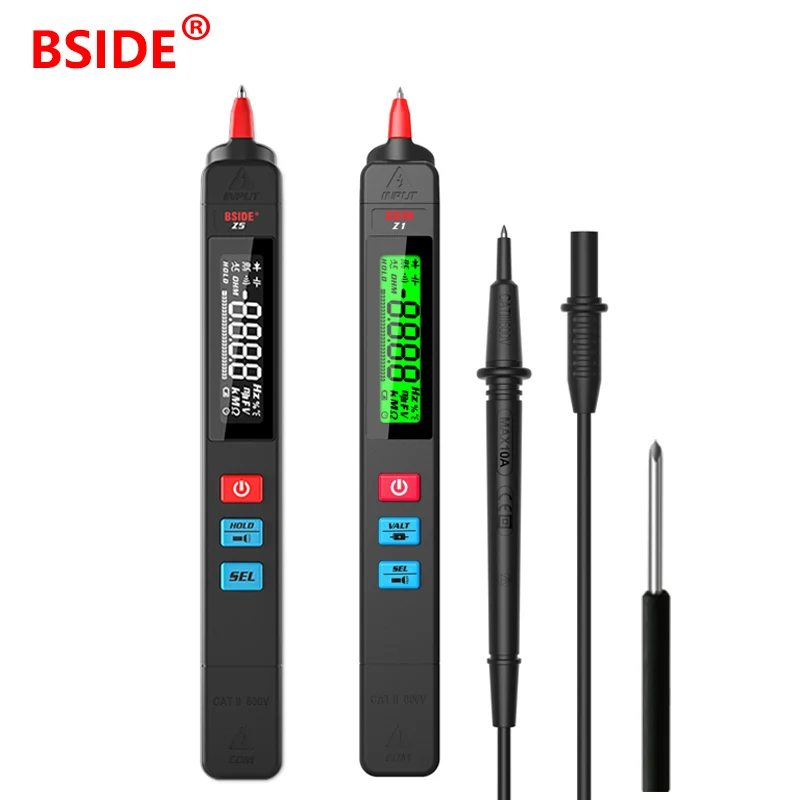 

BSIDE Digital Multimeter Smart Auto Range AC DC Voltage Non-contact Voltage Detector Tester Capacitance Ohm Diode Hz Test Tools