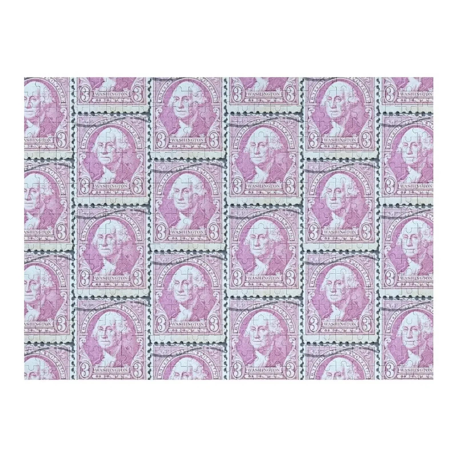 

George Washington Vintage Postage Stamp Jigsaw Puzzle Name Wooden Toy Personalized Gift Ideas For Children Puzzle