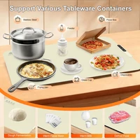 Chauffe-plat électrique pliable, plateau chauffant à chauffage rapide, maintien au chaud des aliments, plaque chauffante portable, 6 réglages de température 4