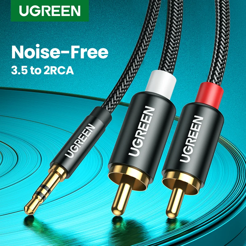 UGREEN RCA Cable HiFi Stereo 2RCA to 3.5mm Audio Cable AUX RCA Jack 3.5 Y  Splitter for Amplifiers Audio Home Theater Cable RCA