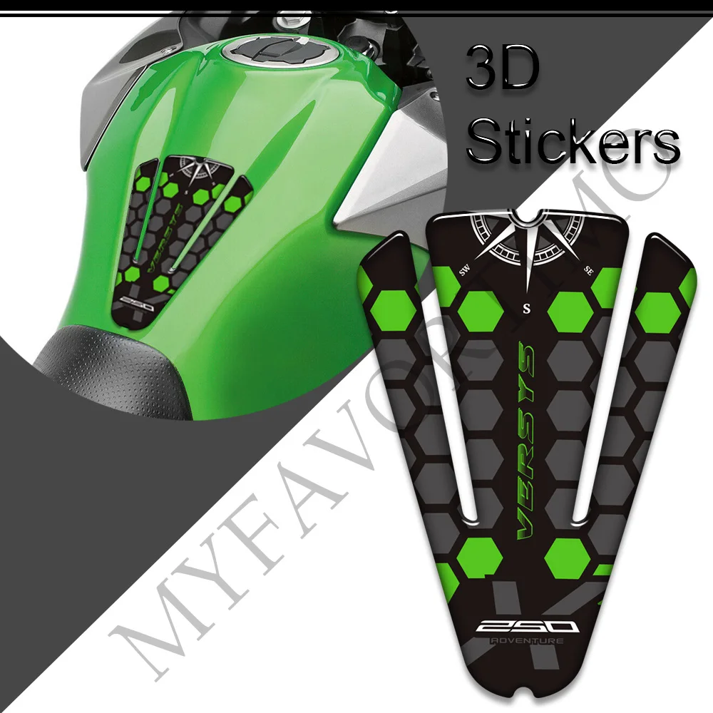 

Stickers Decals For Kawasaki VERSYS X 250 250X VERSYS-X Tourer X-250 Motorcycle Gas Fuel Oil Kit Knee Protector Tank Pad Grips